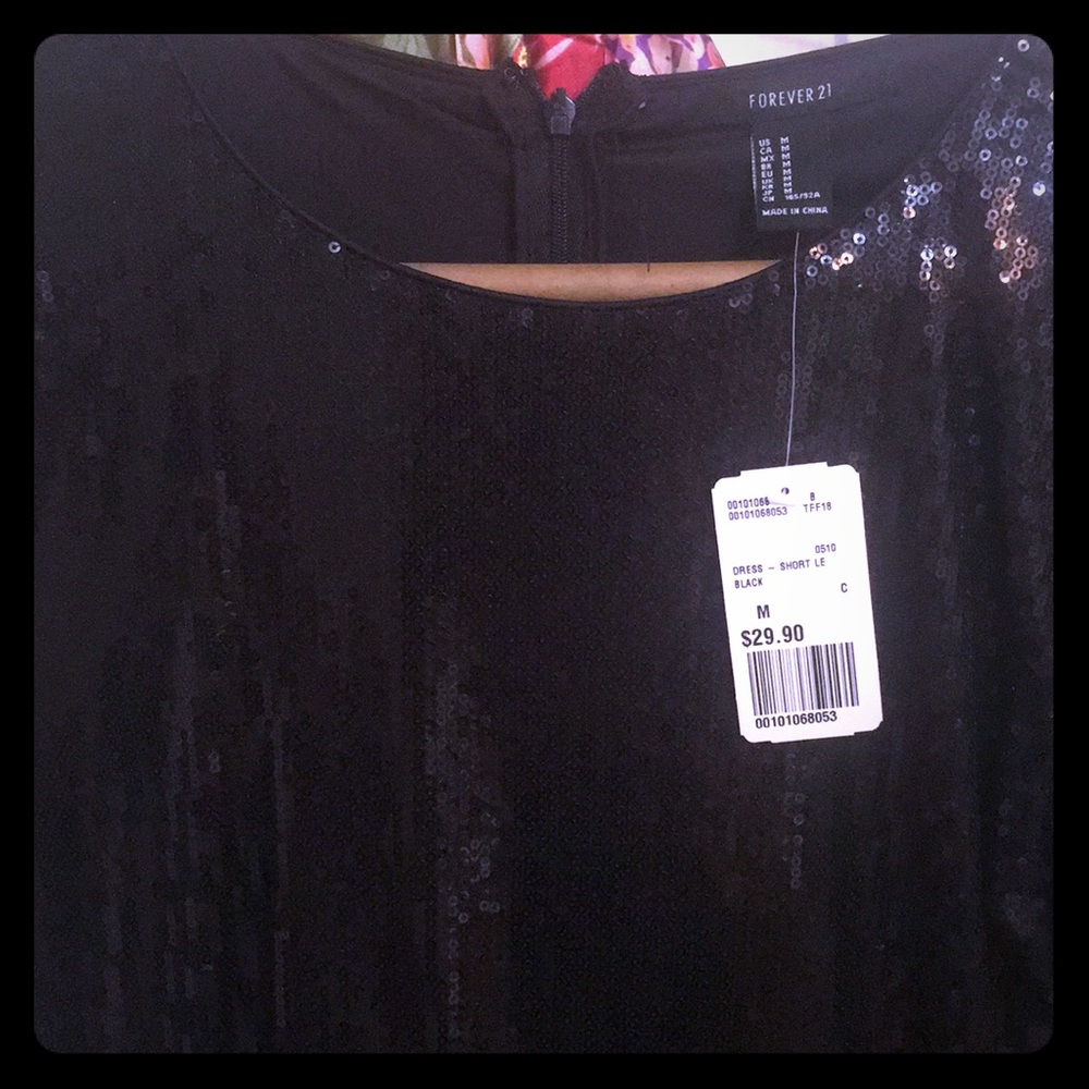 NWT Forever 21 Black Sequin miniskirt dress